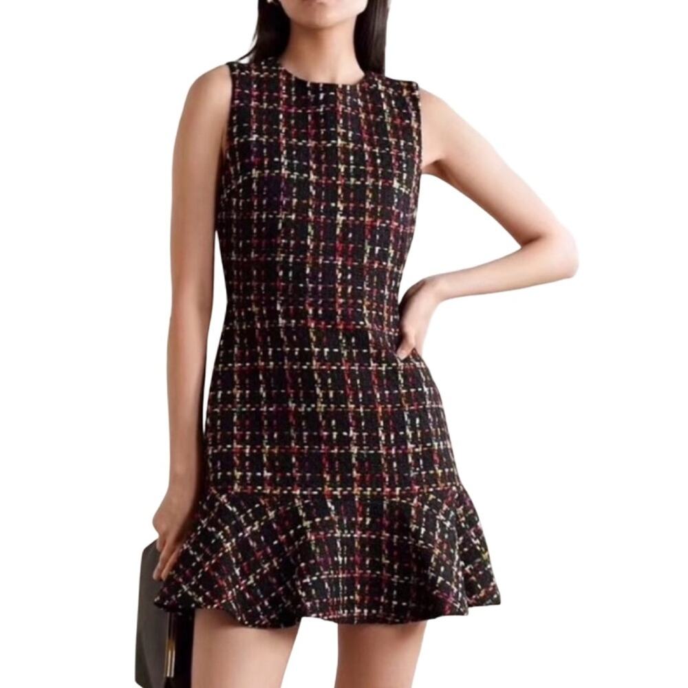Alice + Olivia Tweed Fit and Flare Dress 14 NWT Classic Chic